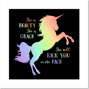 She Is Beauty She Is Grace Horse Unicorn Costume Gift Posters and Art